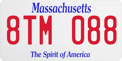 MA license plate 8TM088