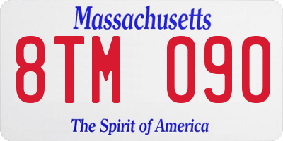 MA license plate 8TM090