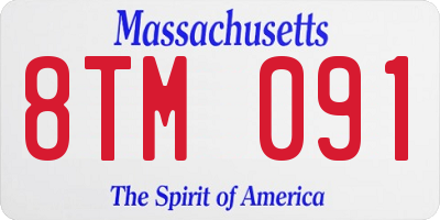MA license plate 8TM091