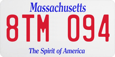 MA license plate 8TM094