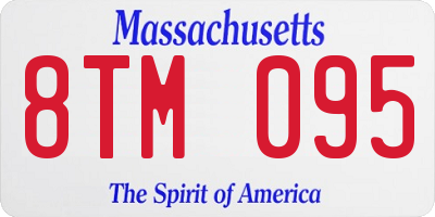 MA license plate 8TM095