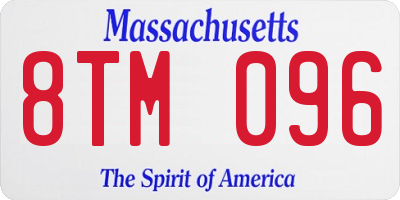 MA license plate 8TM096