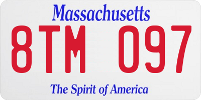 MA license plate 8TM097
