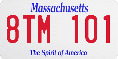 MA license plate 8TM101