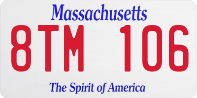 MA license plate 8TM106