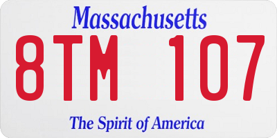 MA license plate 8TM107