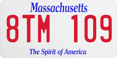 MA license plate 8TM109