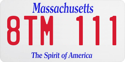 MA license plate 8TM111