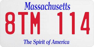 MA license plate 8TM114