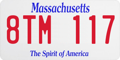 MA license plate 8TM117