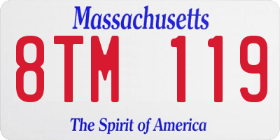 MA license plate 8TM119