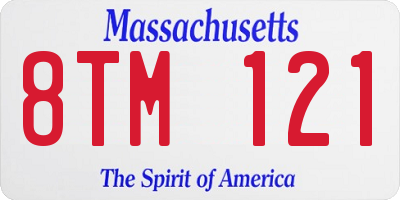 MA license plate 8TM121