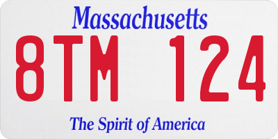 MA license plate 8TM124