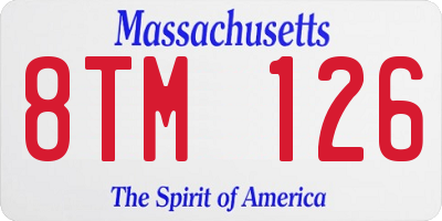 MA license plate 8TM126