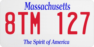 MA license plate 8TM127