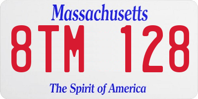 MA license plate 8TM128