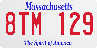 MA license plate 8TM129