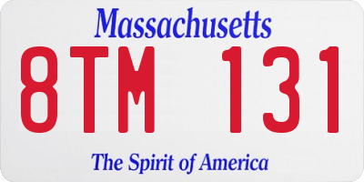 MA license plate 8TM131