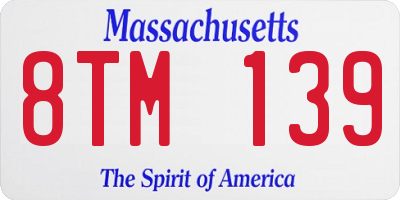 MA license plate 8TM139