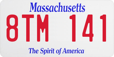 MA license plate 8TM141