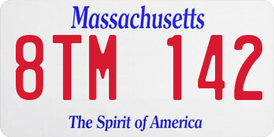 MA license plate 8TM142