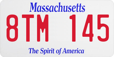 MA license plate 8TM145