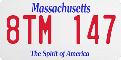 MA license plate 8TM147