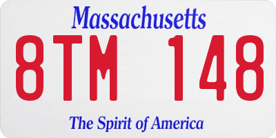MA license plate 8TM148