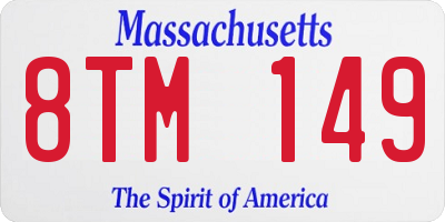 MA license plate 8TM149