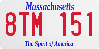MA license plate 8TM151