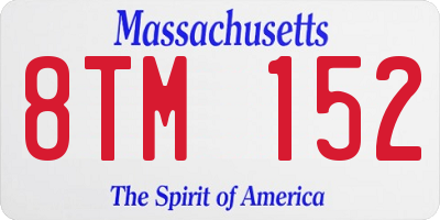 MA license plate 8TM152