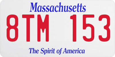 MA license plate 8TM153