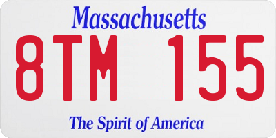 MA license plate 8TM155