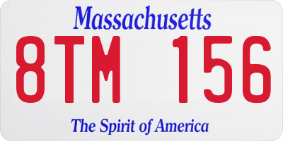MA license plate 8TM156