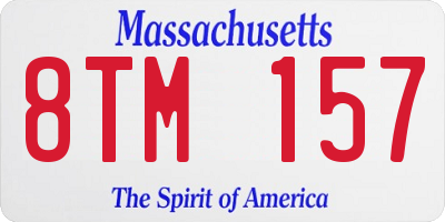 MA license plate 8TM157