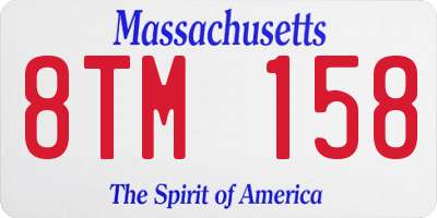 MA license plate 8TM158
