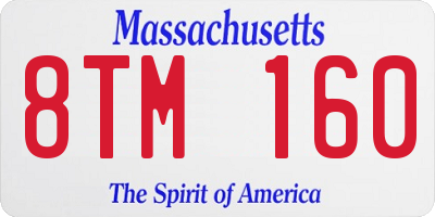 MA license plate 8TM160