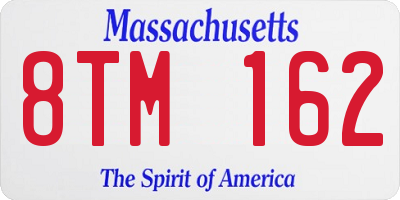MA license plate 8TM162