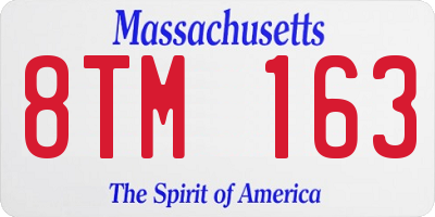 MA license plate 8TM163