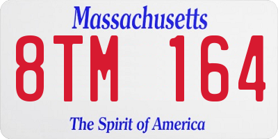 MA license plate 8TM164