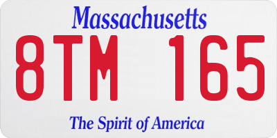 MA license plate 8TM165