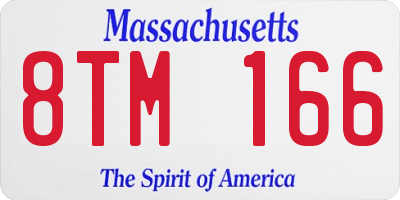 MA license plate 8TM166