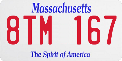 MA license plate 8TM167