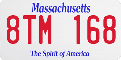 MA license plate 8TM168