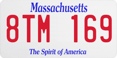 MA license plate 8TM169