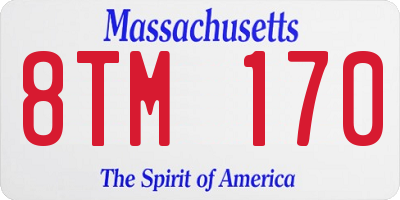 MA license plate 8TM170