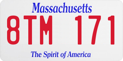 MA license plate 8TM171