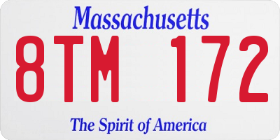 MA license plate 8TM172