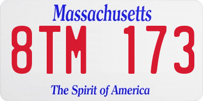 MA license plate 8TM173