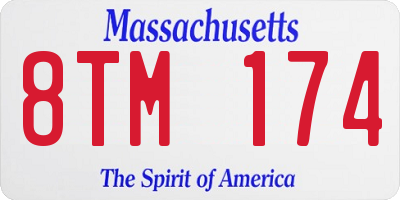 MA license plate 8TM174